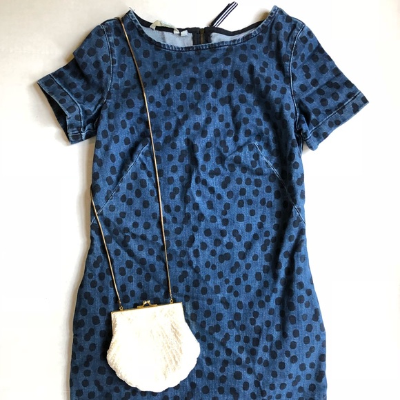 denim polka dot dress